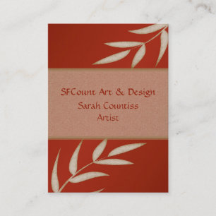 Cartes de visite personnalisables en soie rouges