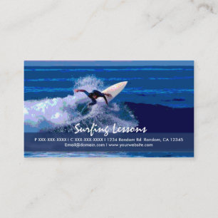Cartes de visite personnalisables surfants de