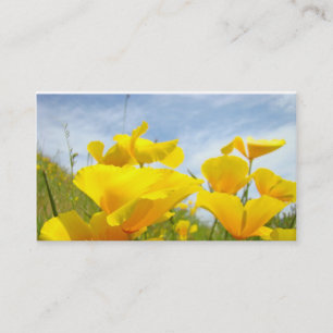 Cartes de visite personnalisées Fleurs de pavot or