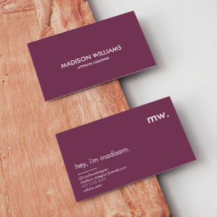 Cartes de visite personnalisées minimalistes éléga