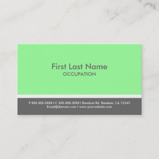 Cartes de visite personnalisés de bande gris vert 