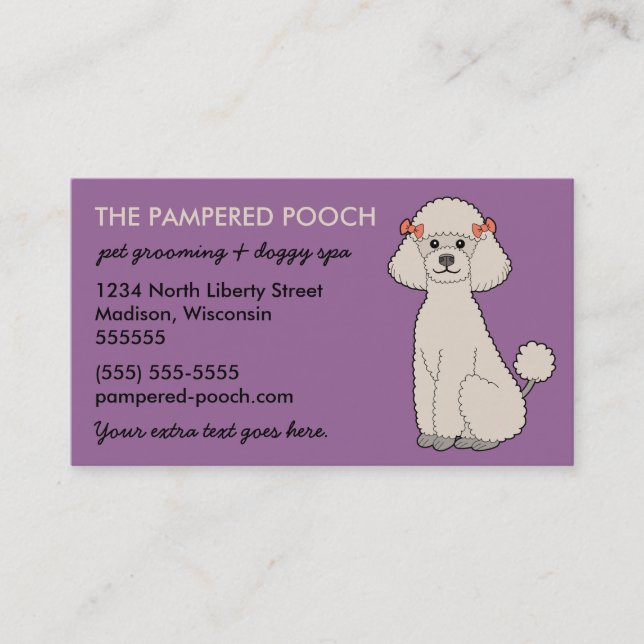 Cartes de visite personnalisés de chien ou (Devant)