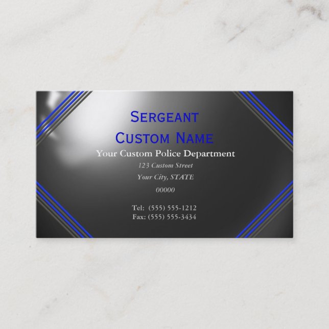 Cartes de visite personnalisés de la ligne bleue m (Devant)