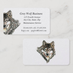 Cartes de visite personnalisés de loup gris