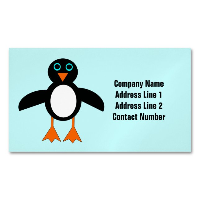 Cartes de visite personnalisés de pingouin mignon (devant)