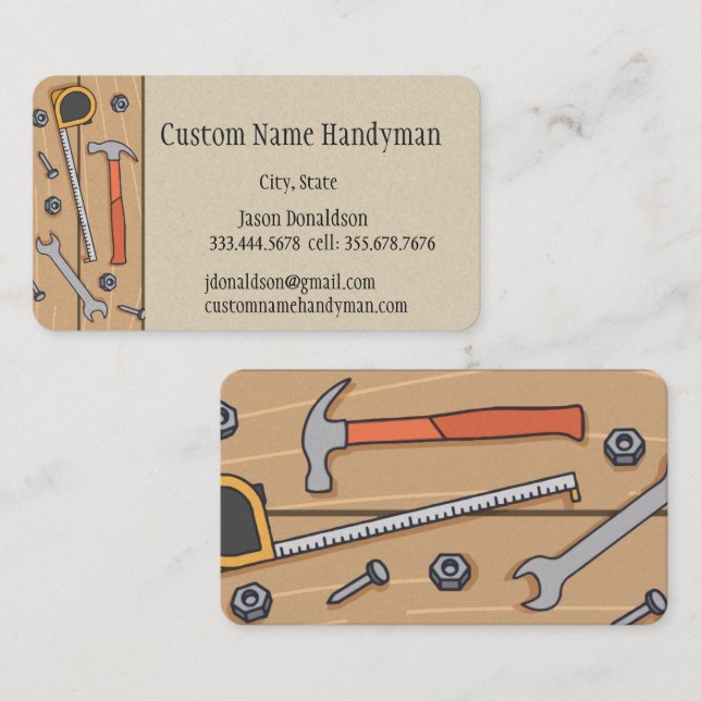 Cartes de visite personnalisés Handyman (Devant / Derrière)