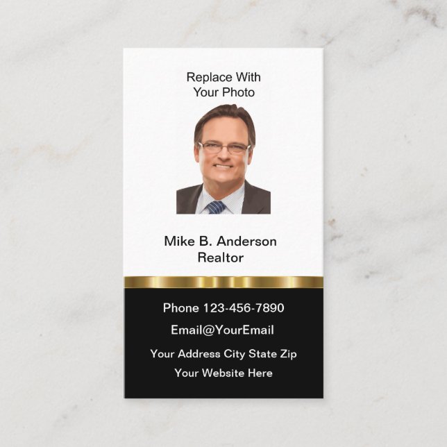 Cartes de visite photo Classy Realtor (Devant)