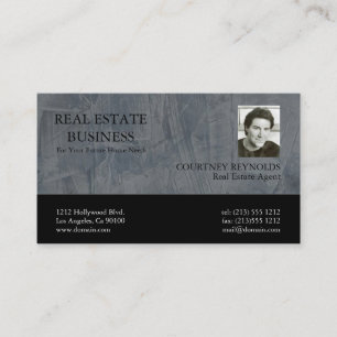 Cartes de visite photo gris ardoise pour agent imm