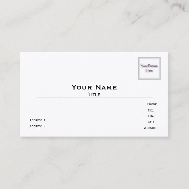 Cartes de visite photo indestructibles (Devant)