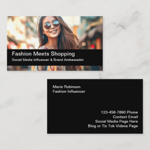 Cartes de visite photo tendance Fashion Influencer
