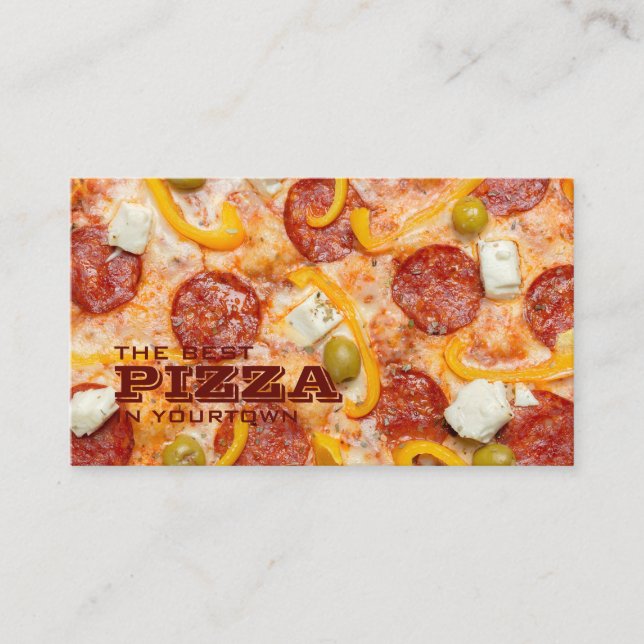 cartes de visite PIZZA de texte personnalisé (Devant)