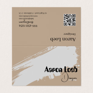 Cartes de visite pliées Kraft rustique avec code