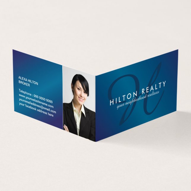 Cartes de visite pliés d'agent immobilier (Extérieur)