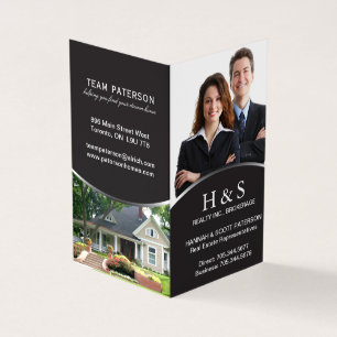 Cartes de visite pliés d'agent immobilier