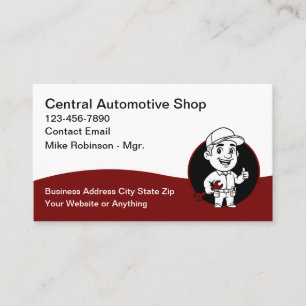 Cartes de visite pour atelier de réparation automo