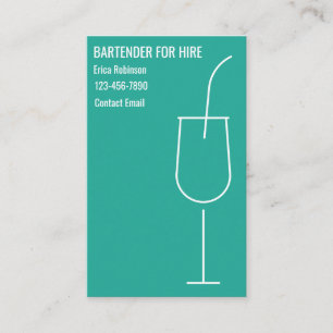 Cartes de visite pour barman cool à louer