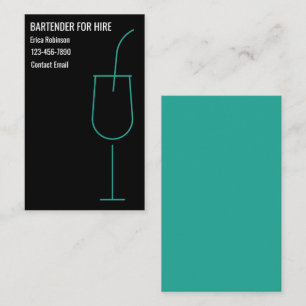 Cartes de visite pour barman cool à louer
