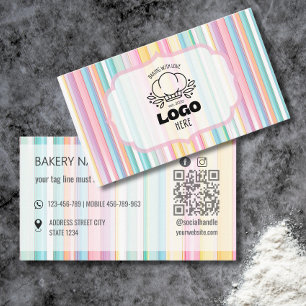 Cartes de visite pour boulangerie mignonnes à rayu