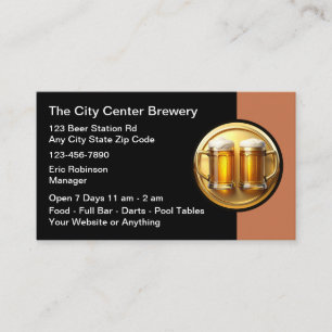 Cartes de visite pour brasserie de bière et mugs à