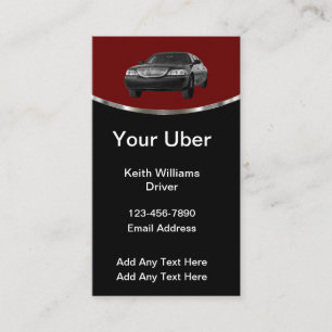 Cartes de visite pour chauffeur Uber de luxe
