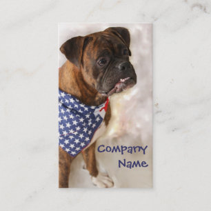Cartes de visite pour chien boxeur patriotique