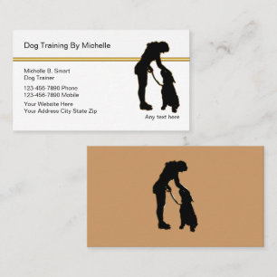 Cartes de visite pour dresseur de chien élégant