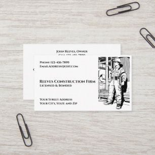 Cartes de visite pour entrepreneur en construction