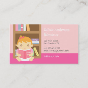 Cartes de visite pour garderie de bébé fille migno