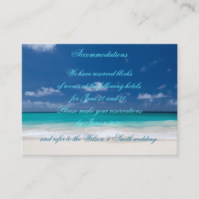Cartes de visite pour hébergement de mariage sur l (Devant)
