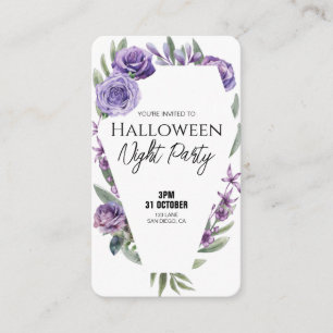 Cartes de visite pour invitation de cercueil flora
