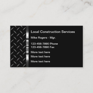 Cartes de visite pour l'entreprise de construction