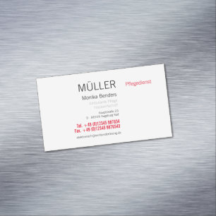 Cartes de visite pour les soins aux personnes âgée