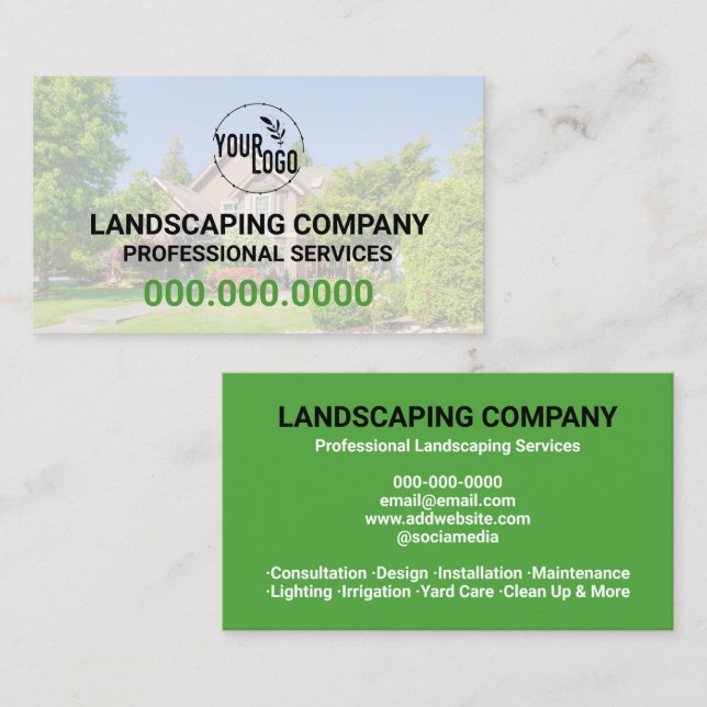 Cartes de visite Pour Paysage Avec Photo (Devant / Derrière)