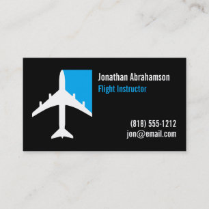 Cartes de visite pour pilote d'avion Noir Bleu et
