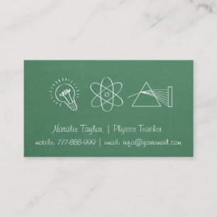 Cartes de visite pour professeur de physique en sc