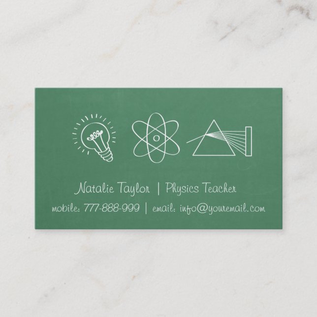 Cartes de visite pour professeur de physique en sc (Devant)