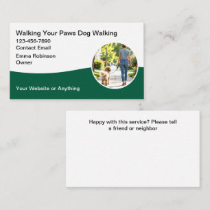 Cartes de visite pour promenade de chien