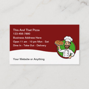 Cartes de visite pour restaurant italien de pizza