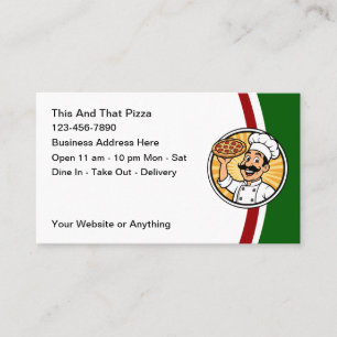 Cartes de visite pour restaurant italien et pizzer