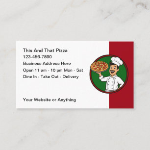 Cartes de visite pour restaurant italien et pizzer