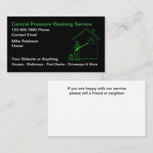 Cartes de visite pour services de lavage sous pres