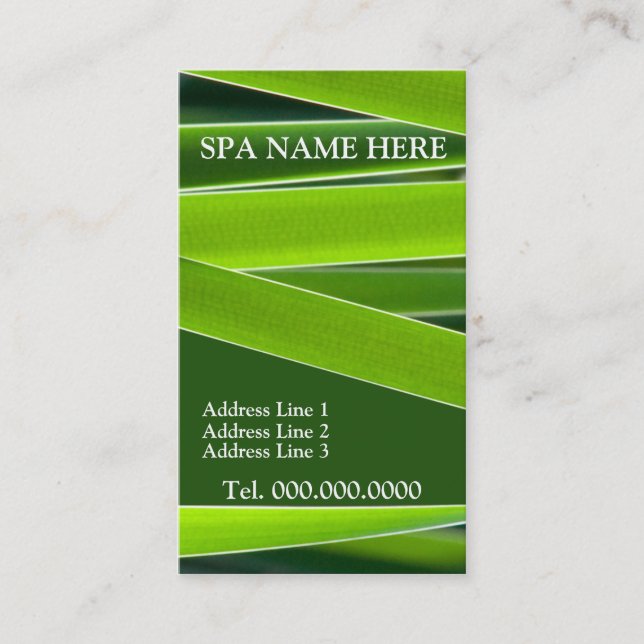 cartes de visite pour Spa (Devant)