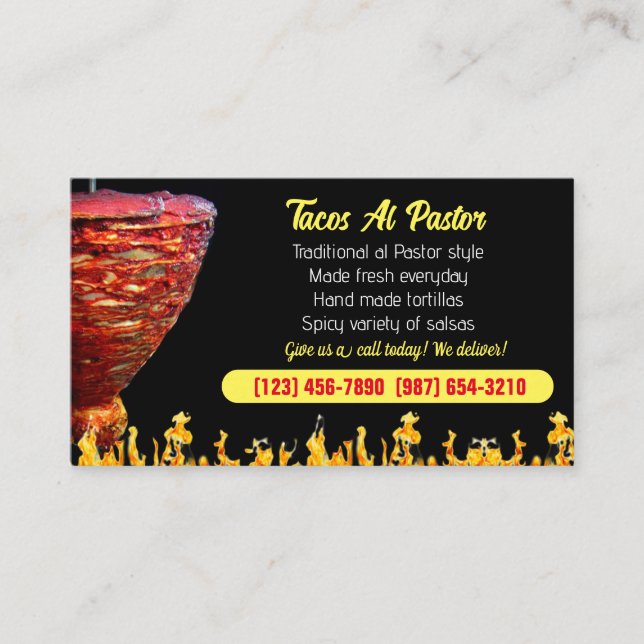 Cartes de visite pour Taco Service (Devant)