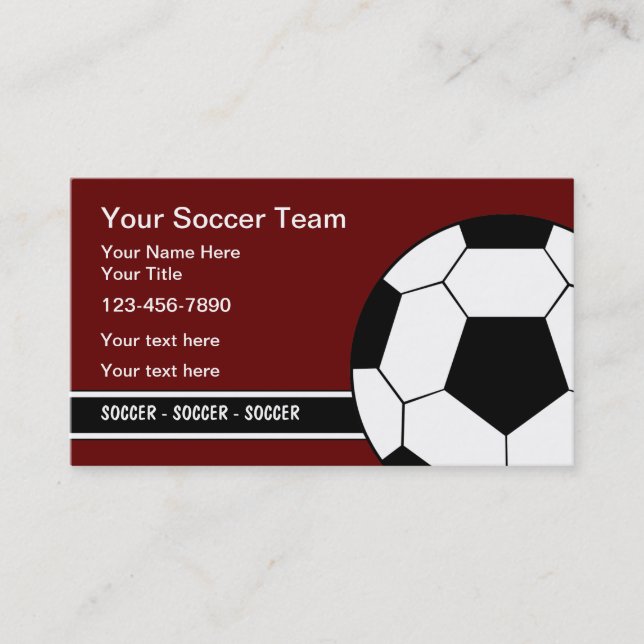 Cartes de visite Pour Un Thème De Football (Devant)