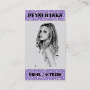 Cartes de visite pourpres de chanteur d'actrice de