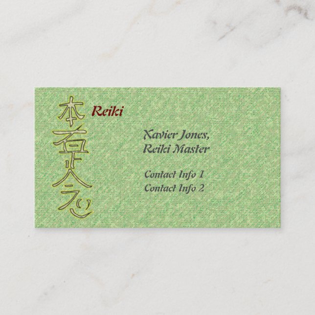cartes de visite principaux Reiki personnalisés (Devant)