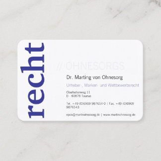 Cartes de visite professionnelles pour avocat bleu