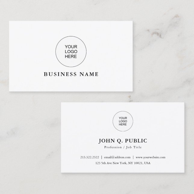 Cartes de visite professionnels Ajouter le logo de (Devant / Derrière)