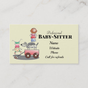 Cartes de visite professionnels de baby-sitter