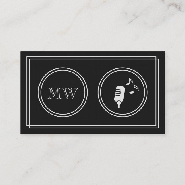 Cartes de visite professionnels de chanteur "de (Devant)